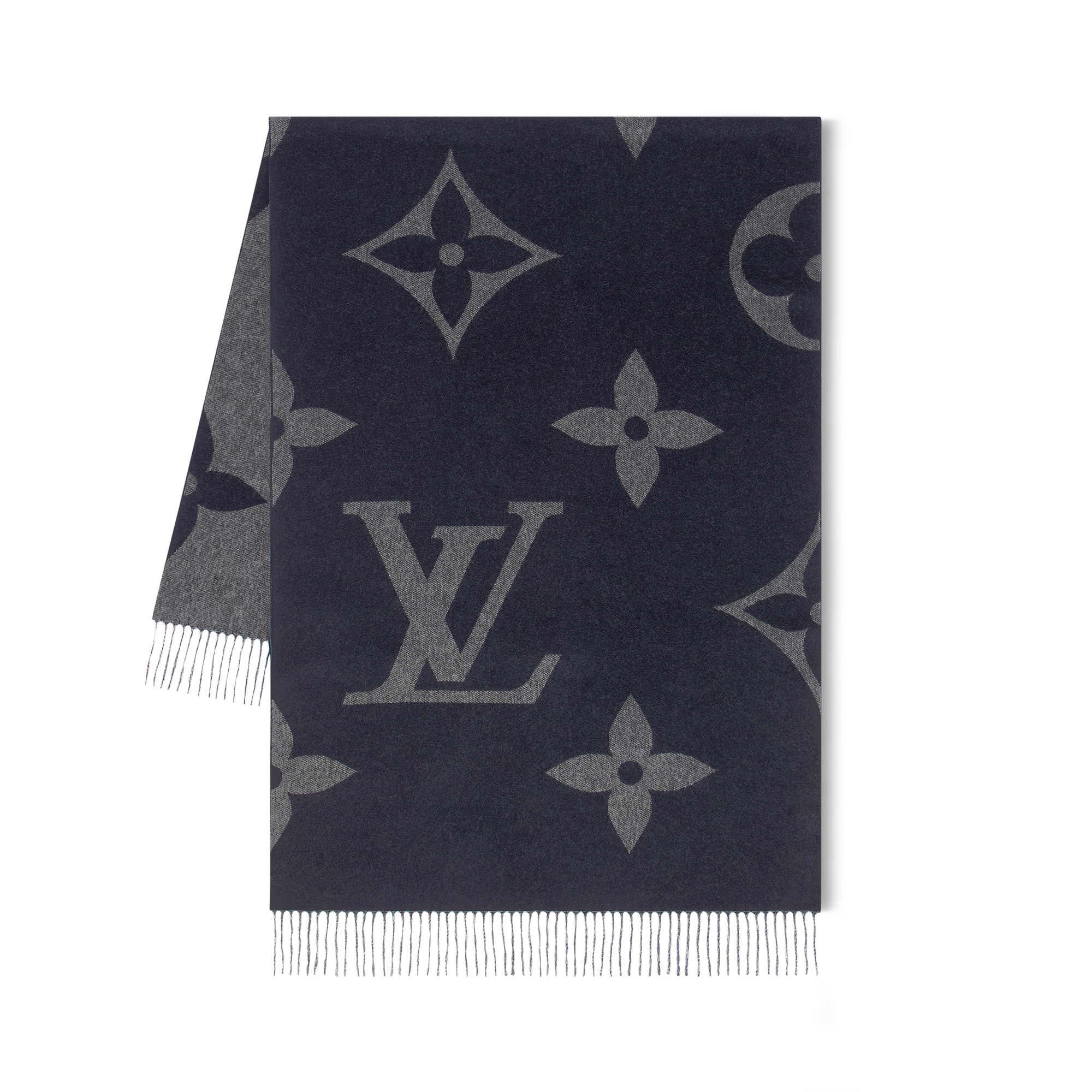 Louis Vuitton ダークブルー ストール □ 46229☆ヴィトン ストール モノグラム エトール ヴェニス